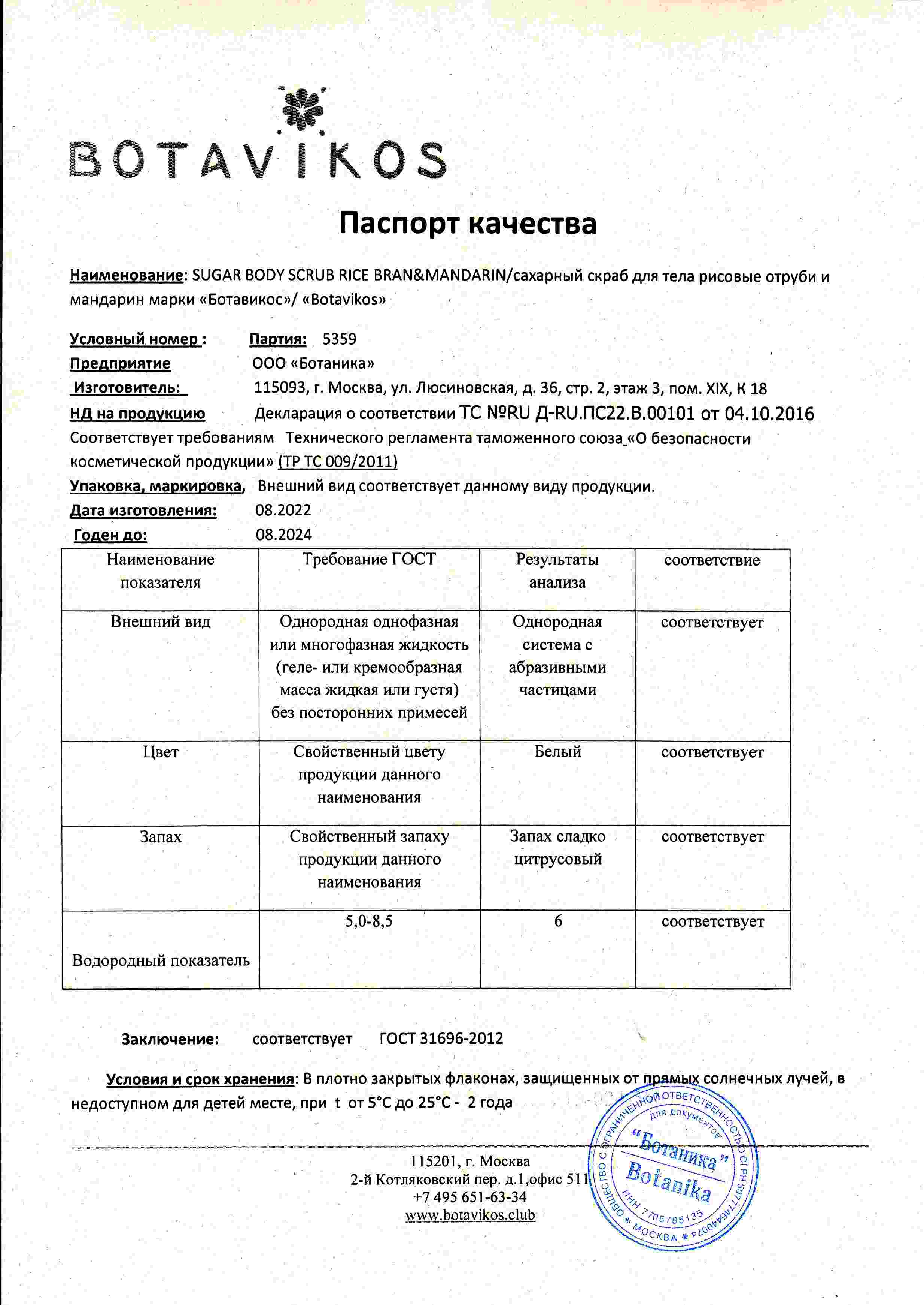 Паспорт №082022